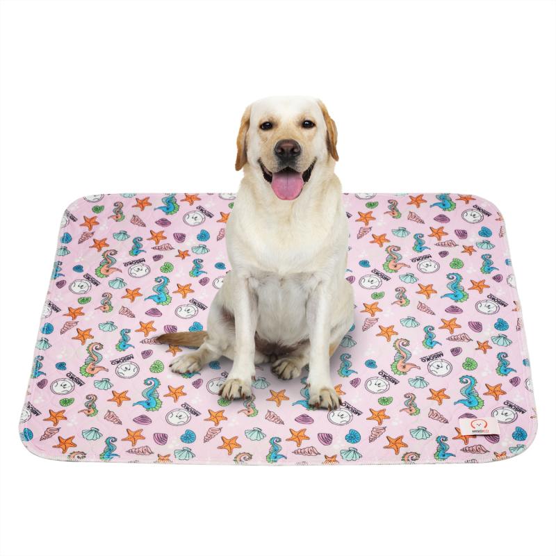 Misoko reusable pad for pets, with seahorses, pink colour, 1 pc.