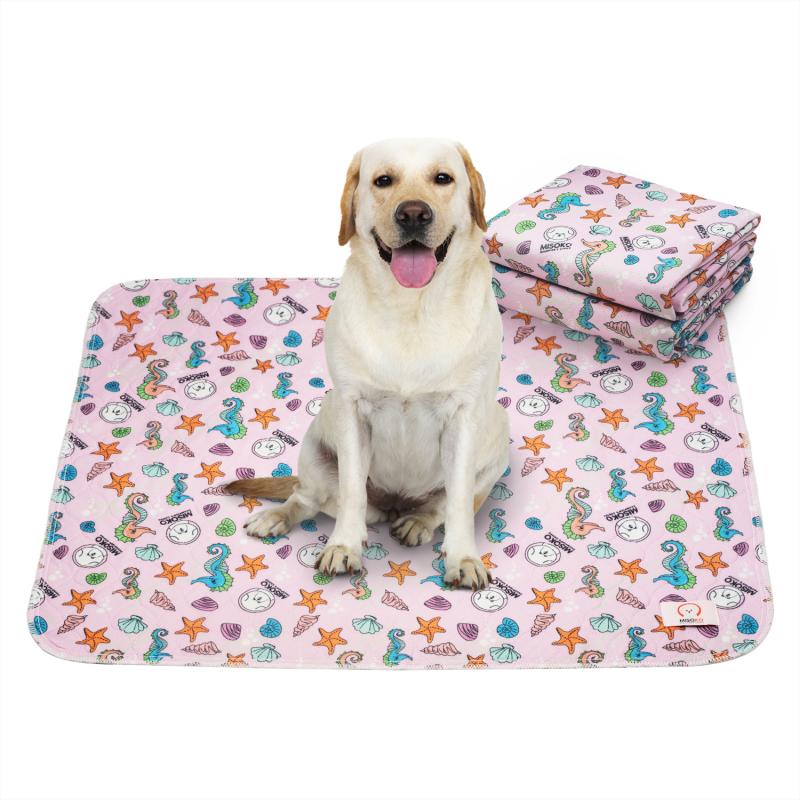 Misoko reusable pad for pets, with seahorses, pink colour, 2 pcs.