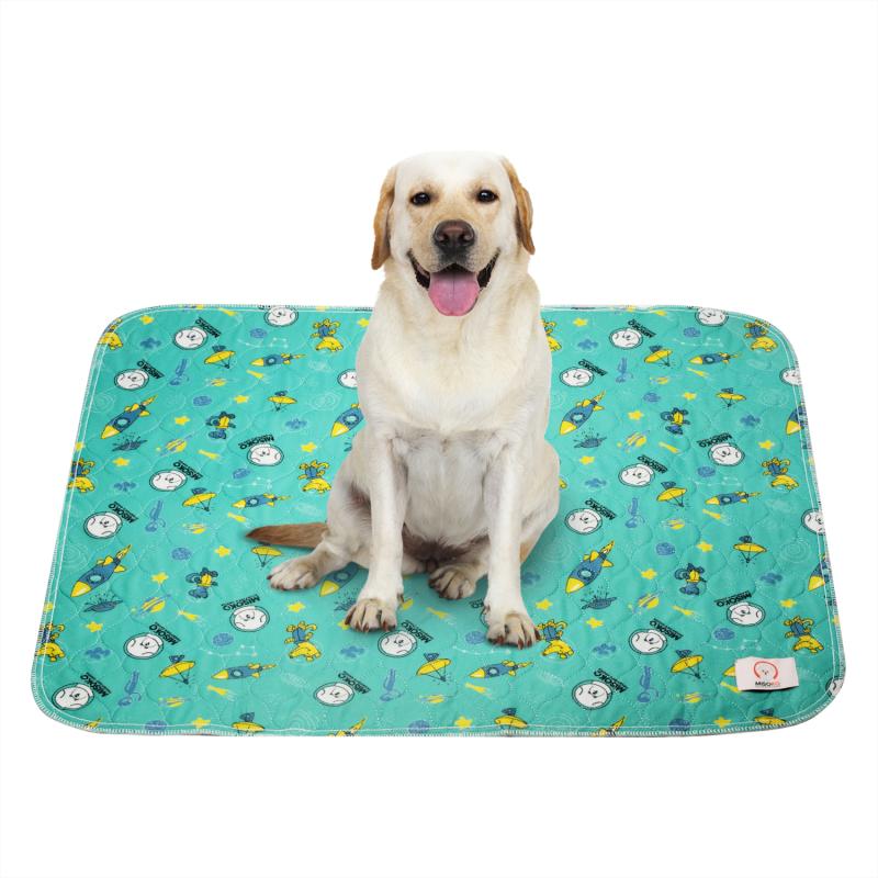 Misoko reusable pad for pets, with rockets, mint colour, 1 pc.