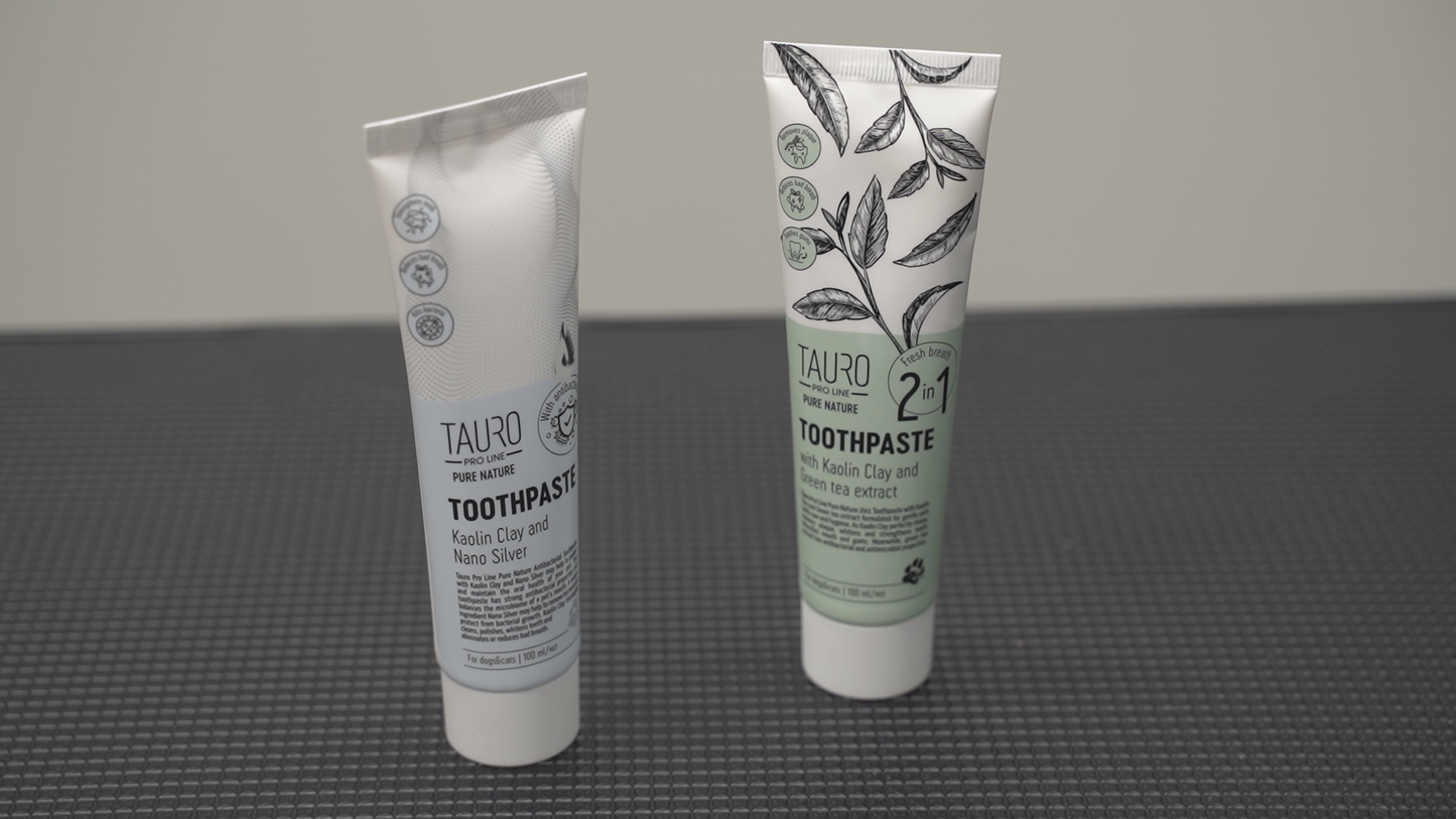 Tauro Pro Line Pure Nature toothpaste with white clay (kaolin), zeolite and silver nanoparticles for dogs and cats