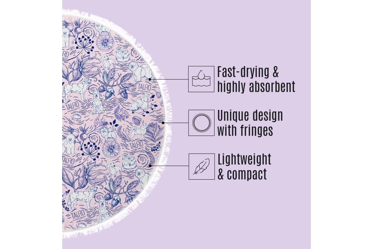 Round Microfiber Towel with Fringes