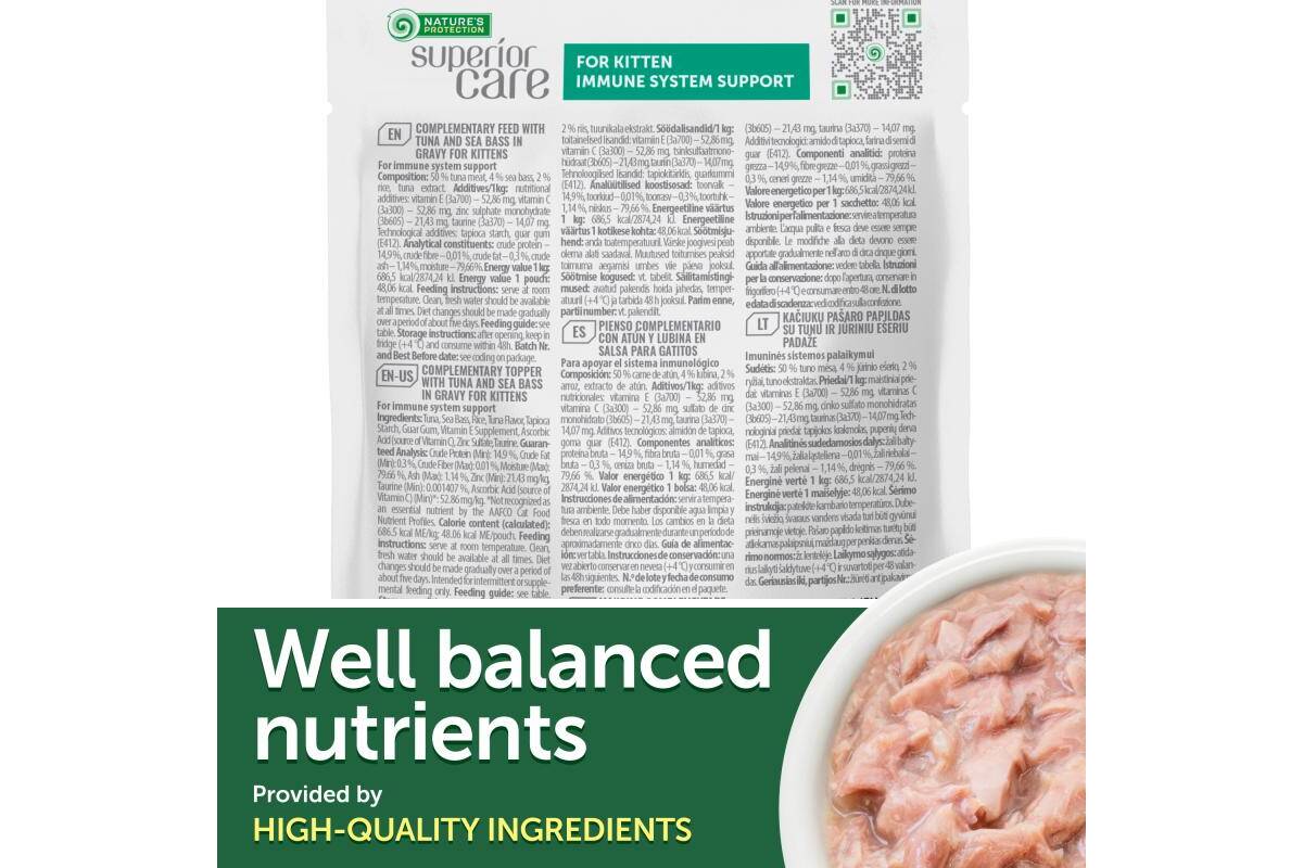 Kitten Wet Food for All Breeds with Tuna and Sea Bass 24 Pack