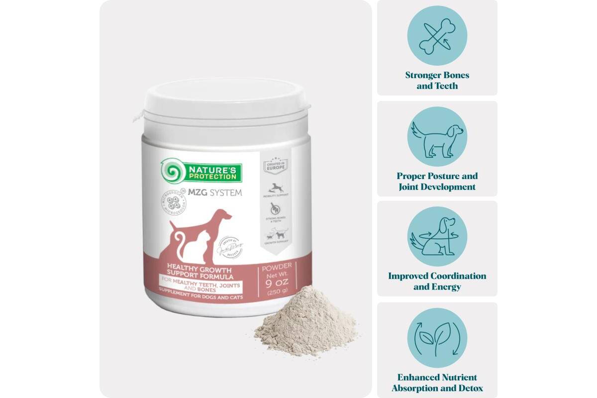 Mineral-Rich Puppy Supplement for Bone Strength, Joint Health & Detox Support