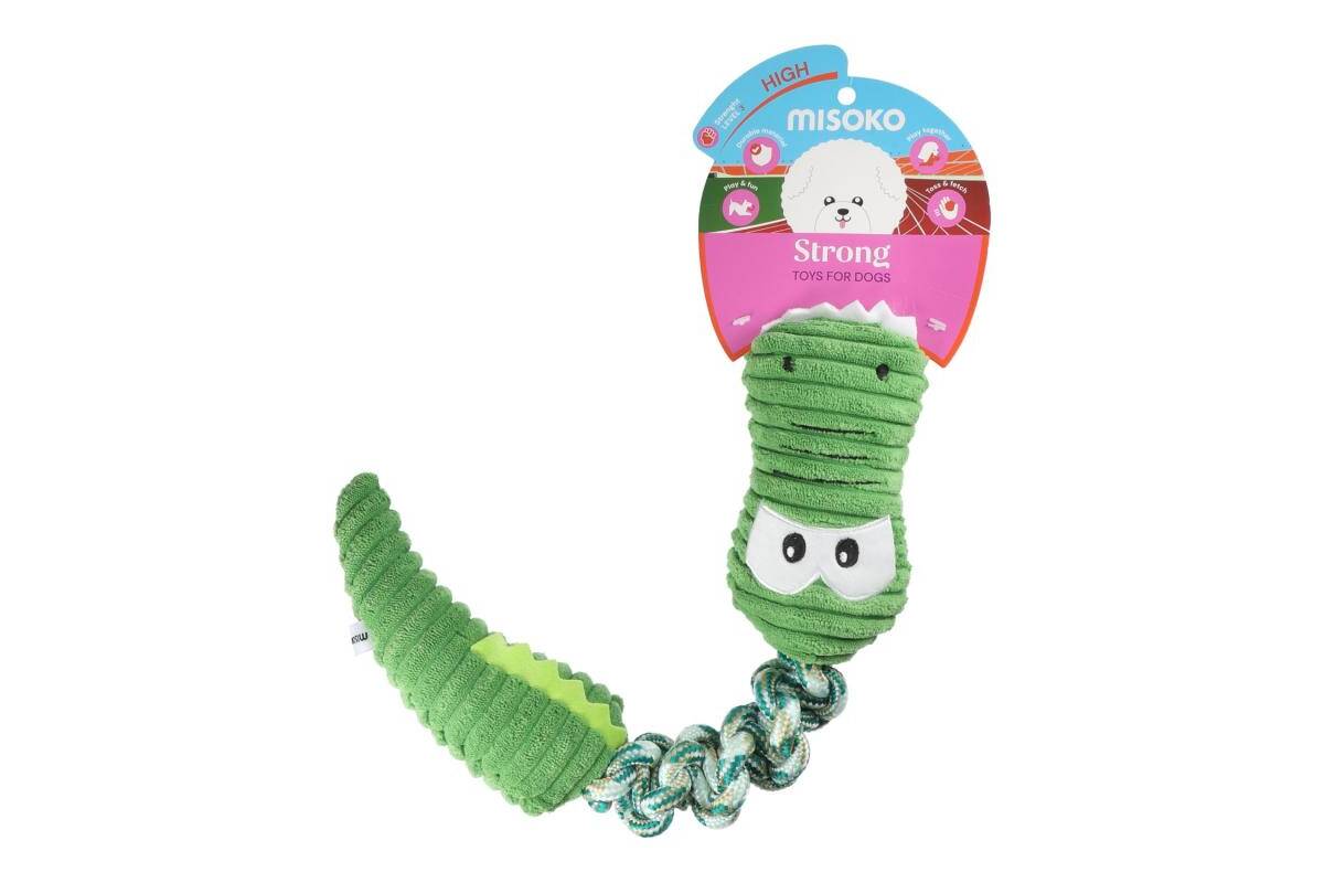 Stretchy Plush Dog Toy – Crocodile