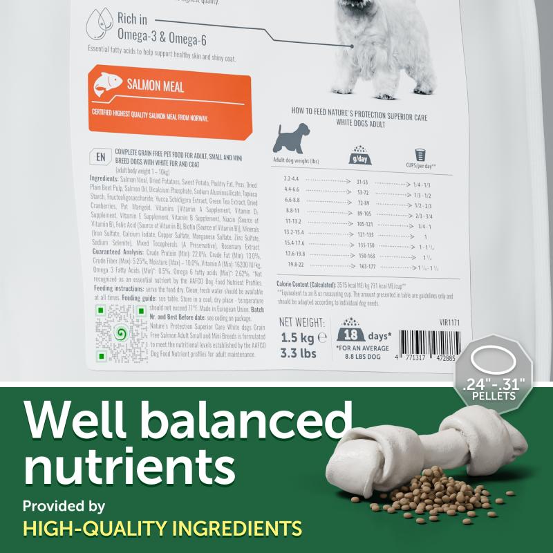 Adult Dogs Food for Light Coat Small & Mini Breeds with Salmon