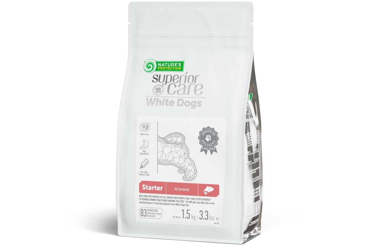 Puppy (up to 4 months) Dogs Food for Light Coat All Breeds with Salmon Protein