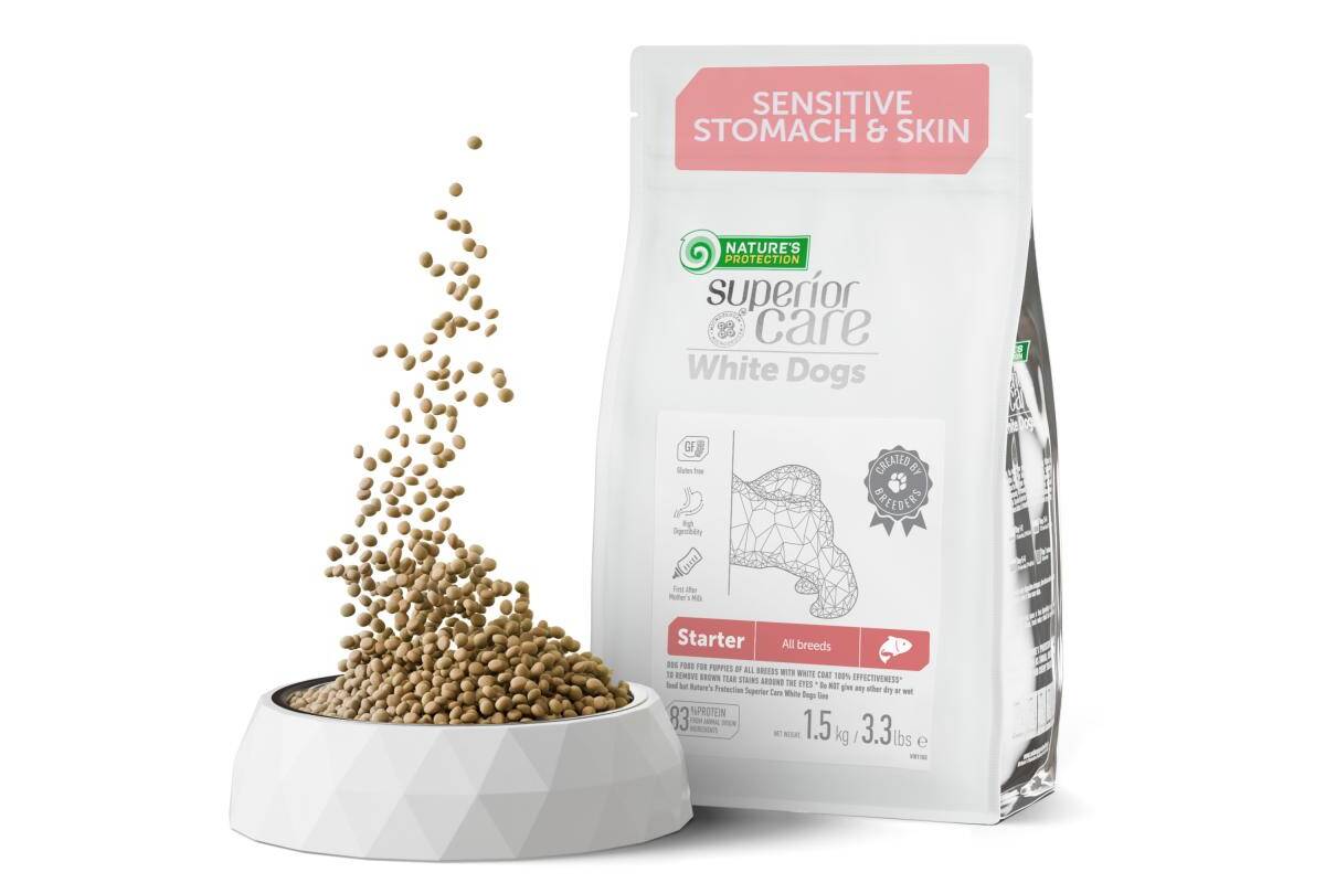 Puppy (up to 4 months) Dogs Food for Light Coat All Breeds with Salmon Protein