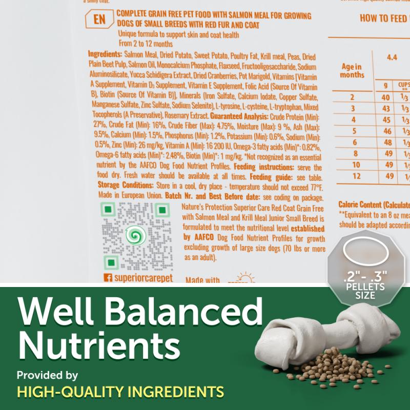 CLEARANCE Junior Dogs Food for Red Coat Small Breeds with Salmon