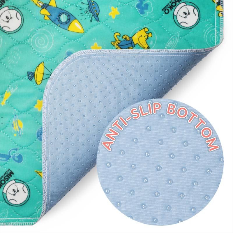 Misoko reusable pad for pets, with rockets, mint colour, 1 pc.