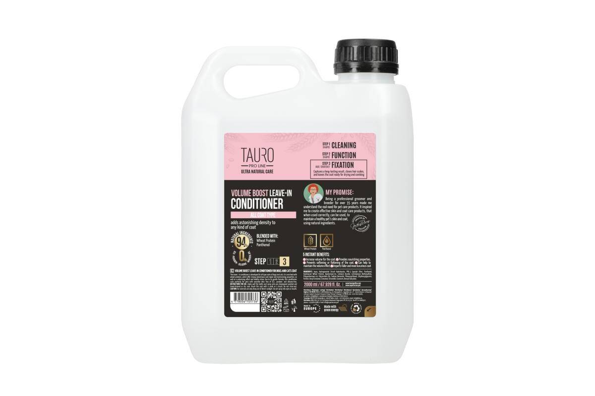 Tauro Pro Line Ultra Natural Care Volume Boost Leave - In Conditioner, spray volume boost leave-in conditioner for dogs and cats coat