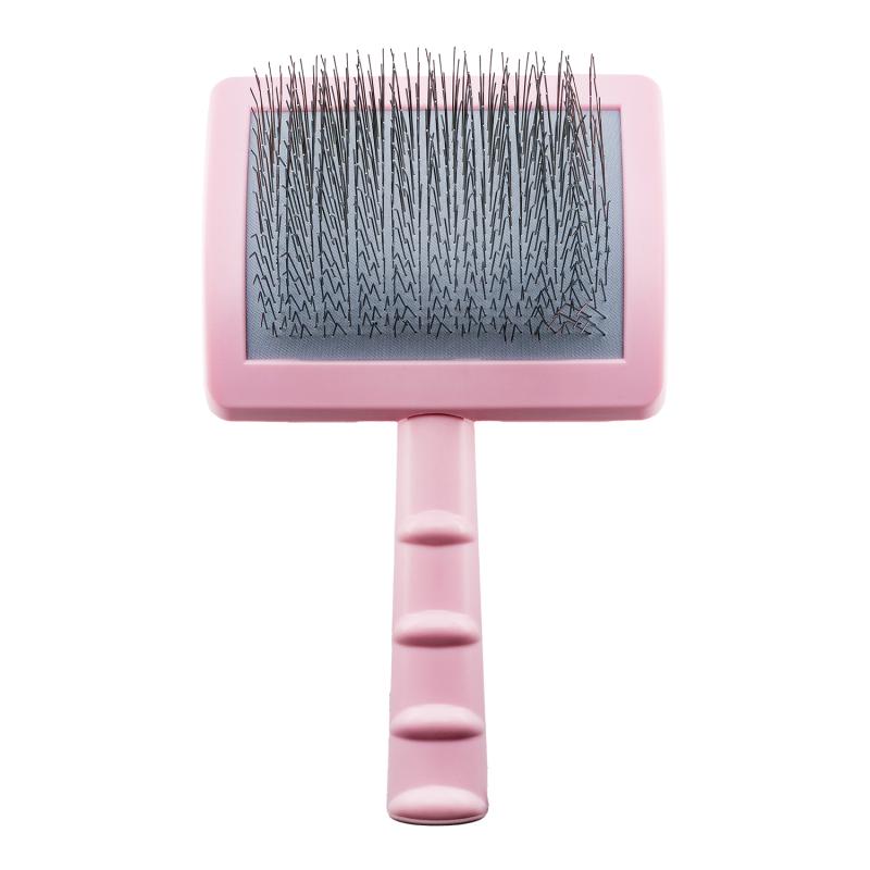 Curved Slicker Brush – Soft Cushion, Gentle Detangling & Fluffy Coat Finish