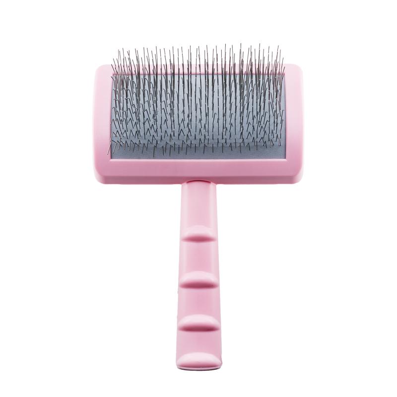 Curved Slicker Brush – Soft Cushion, Gentle Detangling & Fluffy Coat Finish