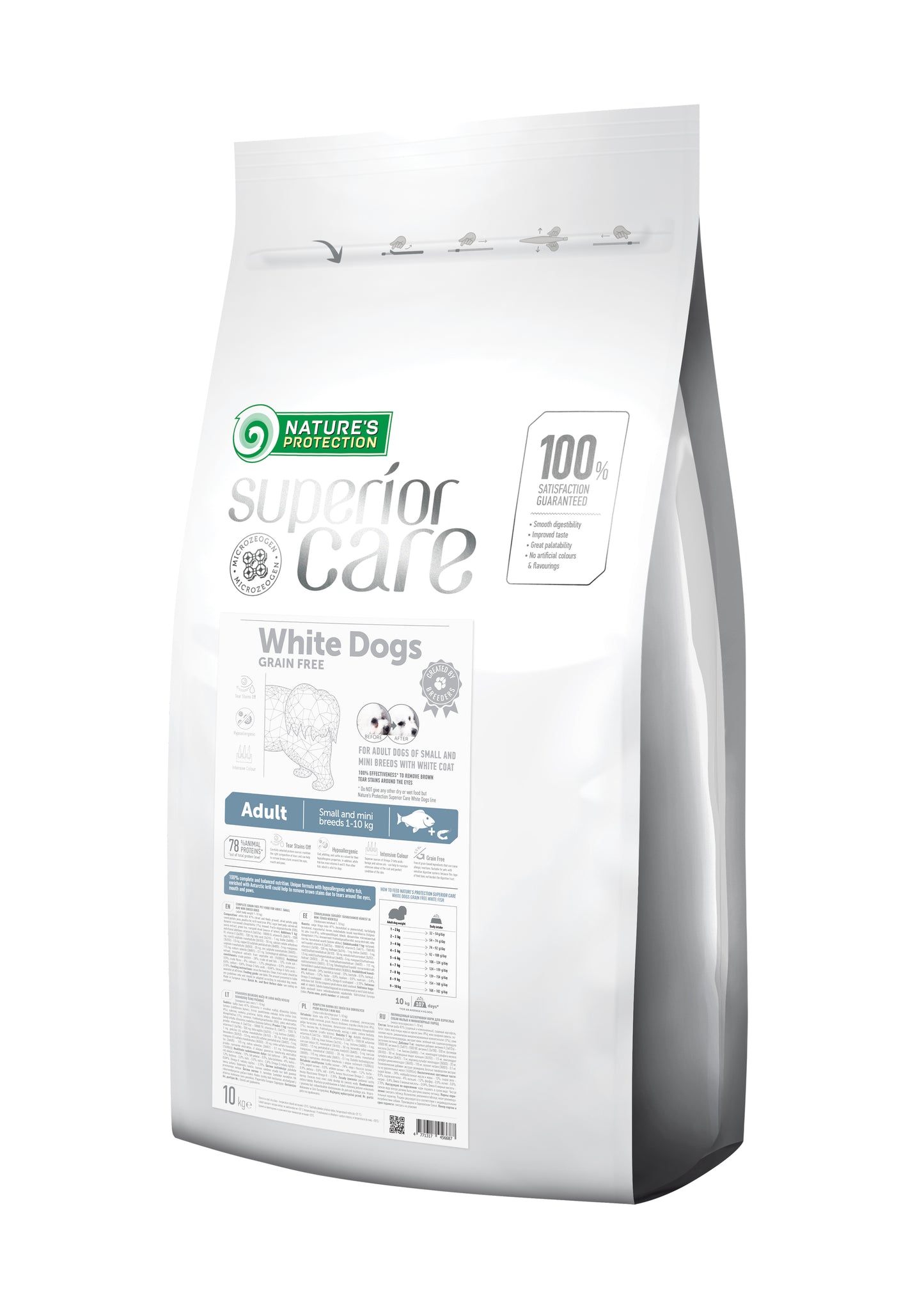 Adult Dogs Food for Light Coat Small & Mini Breeds with White Fish Protein