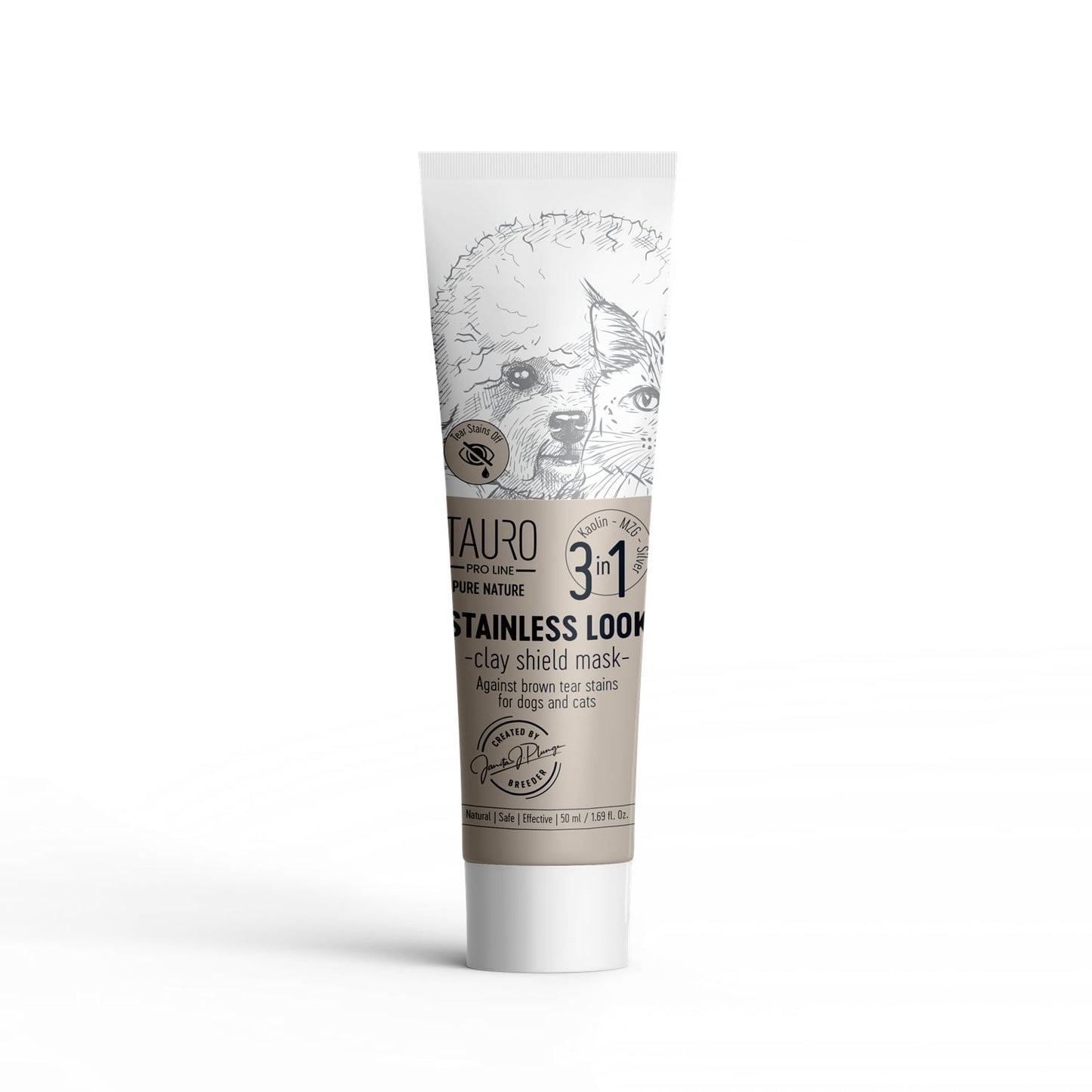 Natural Clay Tear Stain Remover Mask for Dogs & Cats