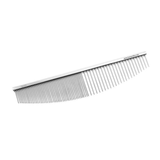 Dual-Tooth Oval Chrome Grooming Comb, 6.5”