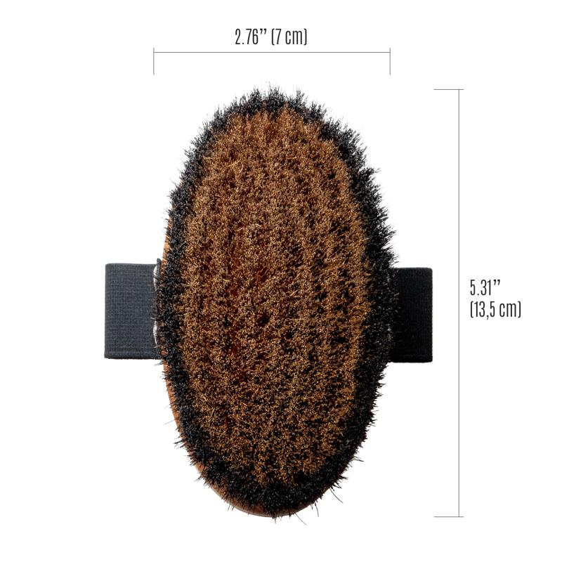 Tauro Pro Line Massage brush , pear wood, horse hair bristles, antistatic, light brown, oval shape, 5.3x2.8 in