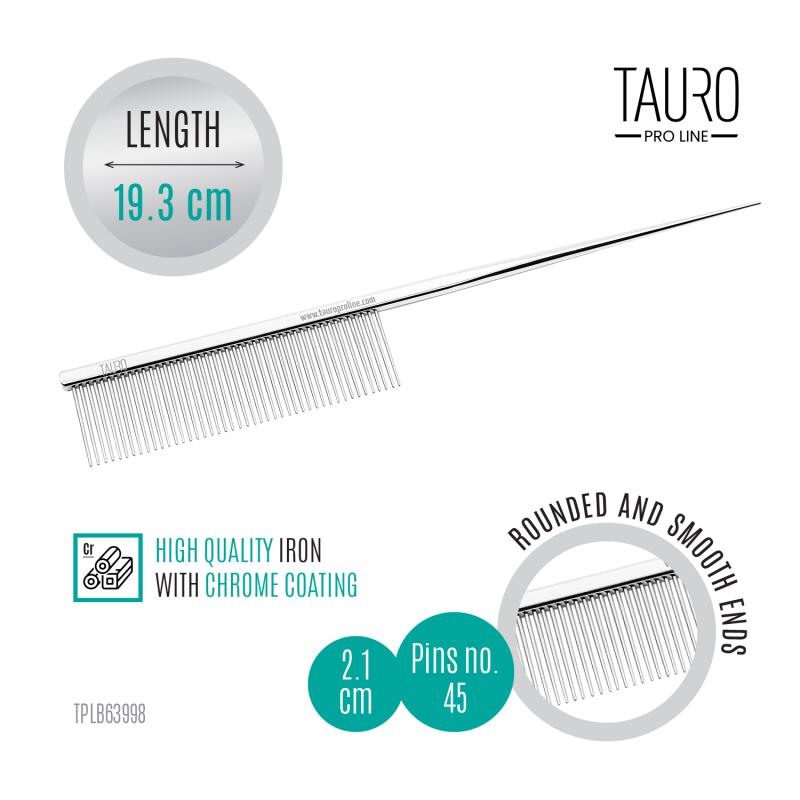 Precision Chrome Grooming Comb, Fine Tooth, 7.6”