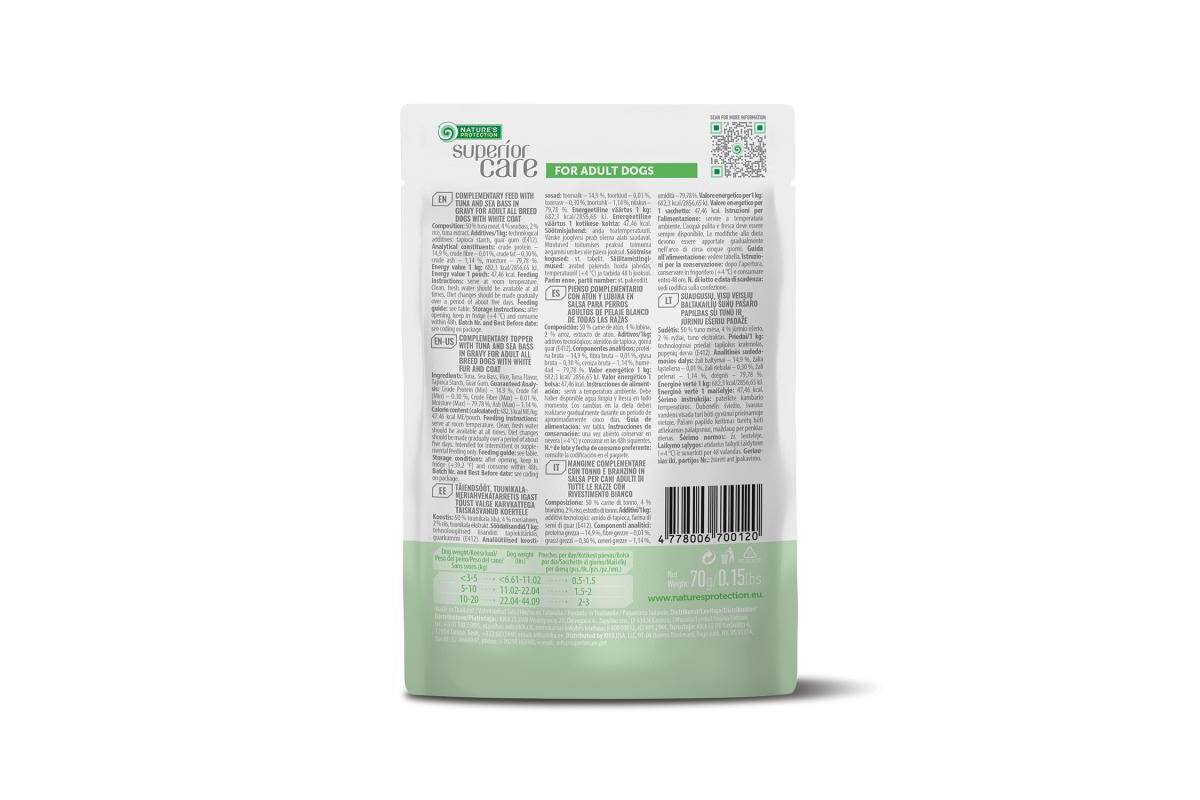 Adult Dogs Wet Food fo All Breeds with Tuna and Sea Bass - Kika USA SuperiorCare.Pet