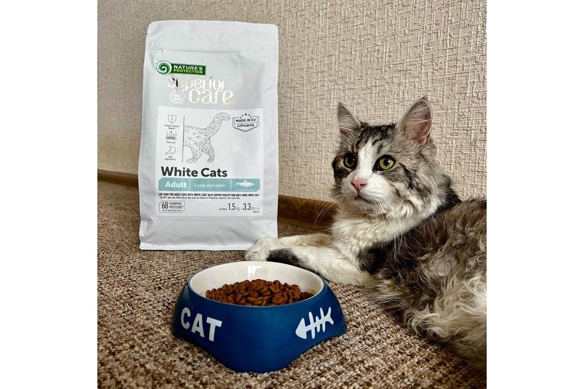 Adult Light Coat Cats Dry Food with Herring – For All Breeds - Kika USA SuperiorCare.Pet