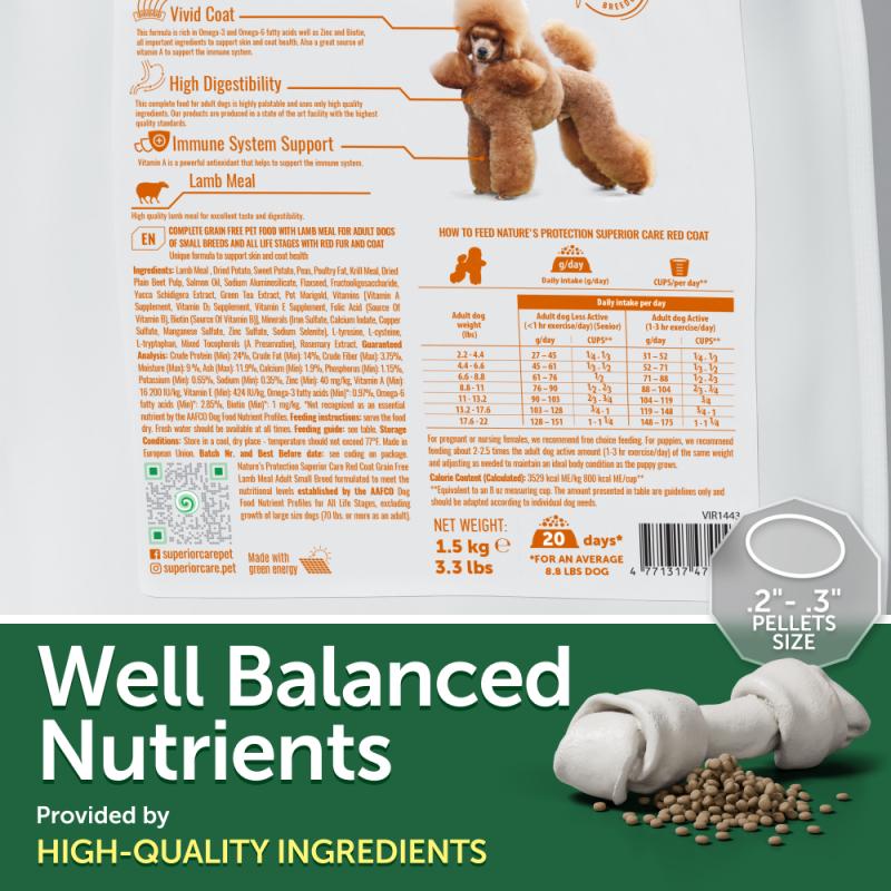 CLEARANCE All Life Stages Dog Food for Red Coat Small & Mini Breeds with Lamb - Kika USA SuperiorCare.Pet