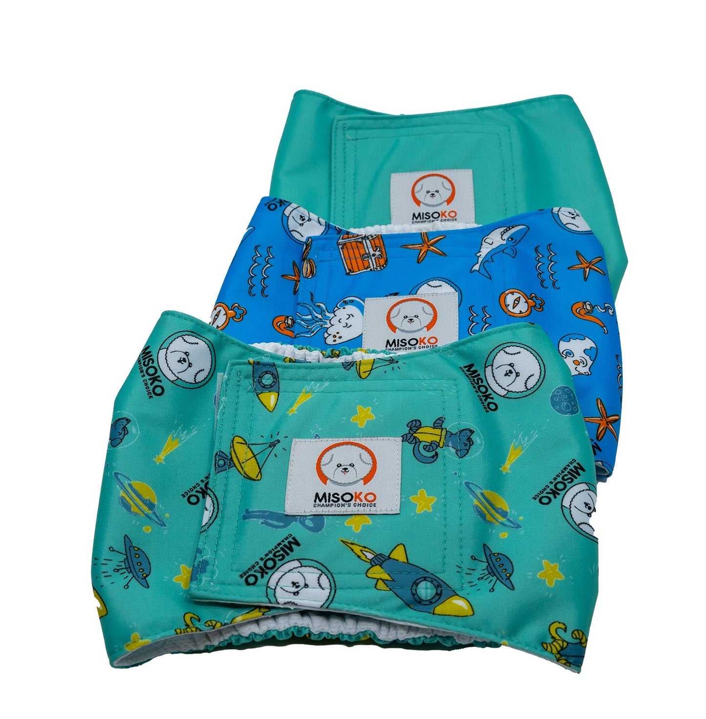 » Misoko reusable diaper set for male dogs, Treasure, 3 pcs. (100% off) - Kika USA SuperiorCare.Pet