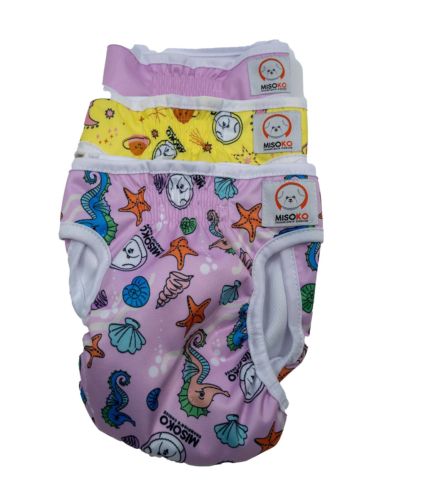 Misoko reusable diapers set for female dogs, Fantasy, 3 pcs. - Kika USA SuperiorCare.Pet