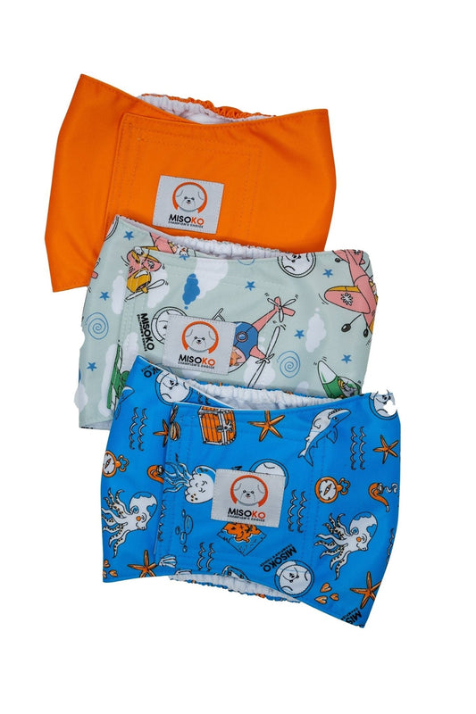 » Misoko reusable diapers set for male dogs, Voyage, 3 pcs. (100% off) - Kika USA SuperiorCare.Pet