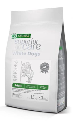 Nature's Protection Superior Care White Dogs Grain-Free Dog Dry Food For Adult Small and Mini Breeds Light Coated Dogs, White Fish - SuperiorCare.Pet