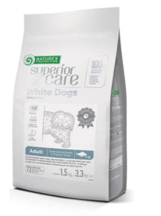 Nature's Protection Superior Care White Dogs Grain-Free Dry Dog Food For Adult Small and Mini Breeds Light Coated Dogs, Lamb - SuperiorCare.Pet