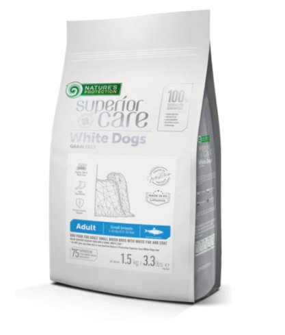 Nature's Protection Superior Care White Dogs Grain-Free Dry Dog Food For Adult Small and Mini Breeds Light Coated Dogs, Lamb - SuperiorCare.Pet