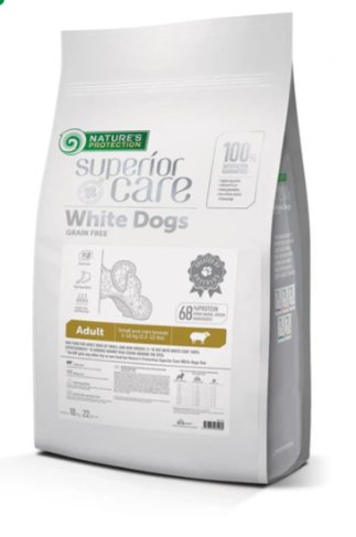 Nature's Protection Superior Care White Dogs Grain-Free Dry Dog Food For Adult Small and Mini Breeds Light Coated Dogs, Salmon - SuperiorCare.Pet