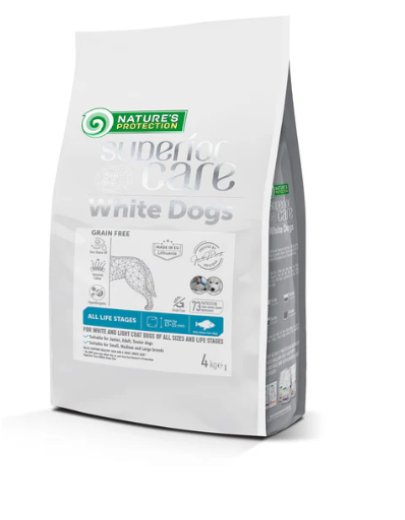Nature's Protection Superior Care White Dogs Grain Free Insect All Sizes and Life Stages, dry grain free pet food with insect for dogs of all sizes and life stages with white coat - SuperiorCare.Pet