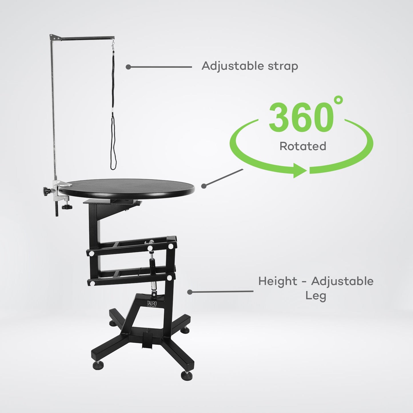 Tauro Pro Line Professional Round Grooming Table Easy To Operate Rotating Height Adjustable Easy To Clean - Kika USA SuperiorCare.Pet