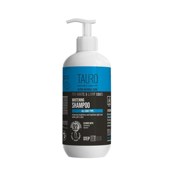Tauro Pro Line Ultra Natural Care whitening shampoo for dogs and cats with white and light coat - SuperiorCare.Pet