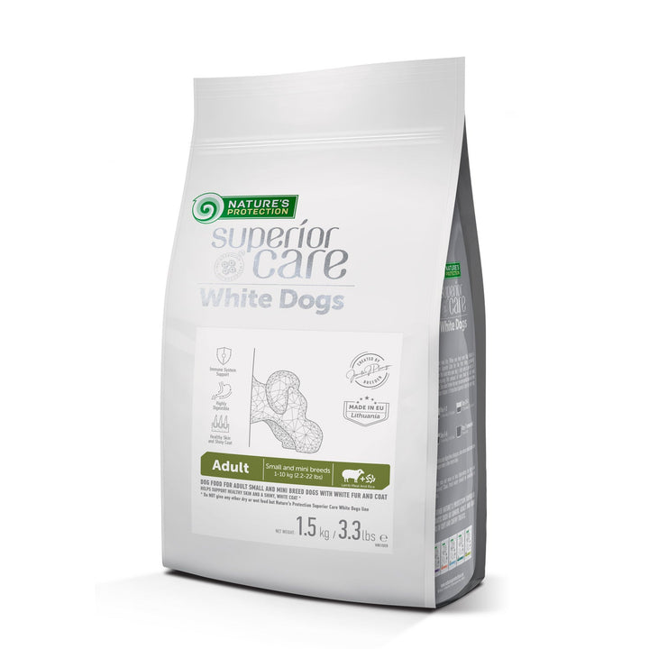 Nature's Protection Superior Care dry food for adult, small and mini breed dogs with white coat, with lamb and rice - SuperiorCare.Pet