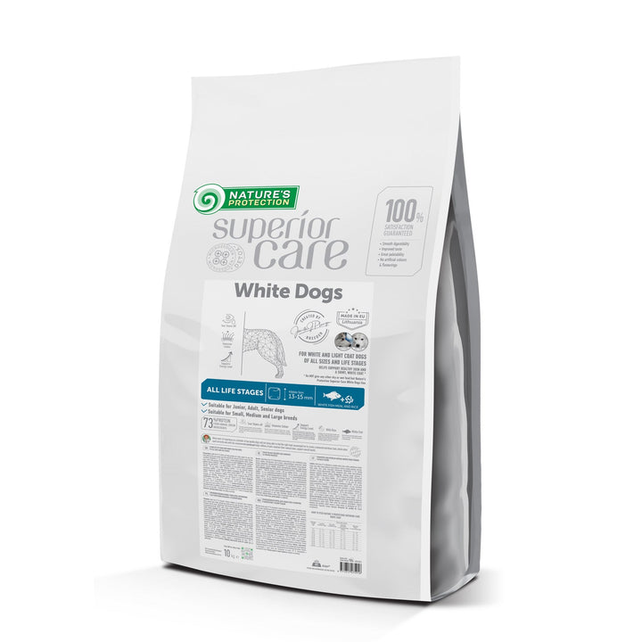 Nature's Protection Superior Care - White Dogs White Fish All Sizes and Life Stages, dry pet food with white fish for dogs of all sizes and life stages with white coat - SuperiorCare.Pet