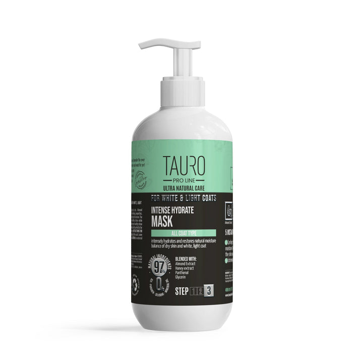 Tauro Pro Line - Ultra Natural Care intense hydrate mask for dogs and cats with white, light coat and skin - SuperiorCare.Pet